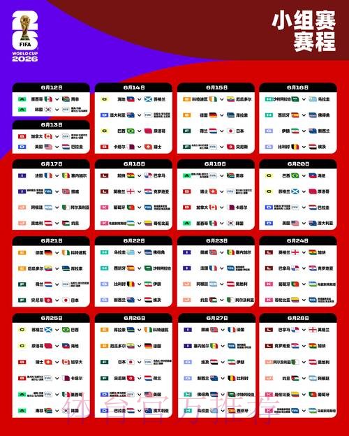 2026世界杯小组赛赛程准不准